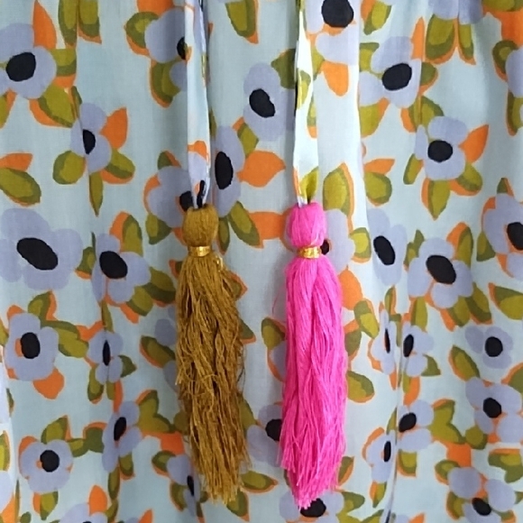 THML Blue and Orange Patterned Blouse - Picture 2 of 5